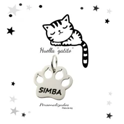 Sale Colgante Huella De Gato De Plata De Ley Personalizada Con Nombre