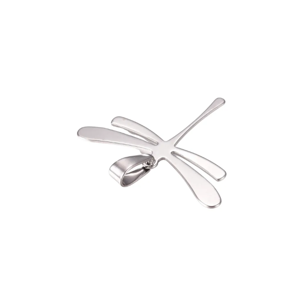 Sale Creatulote Colgante Libélula de acero inoxidable - 32x45x1 mm con collar 46.5 cm