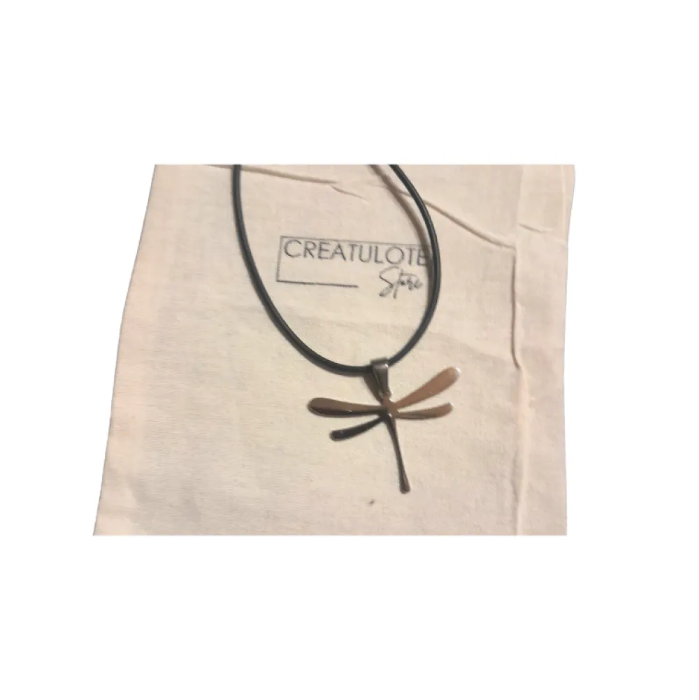 Sale Creatulote Colgante Libélula de acero inoxidable - 32x45x1 mm con collar 46.5 cm