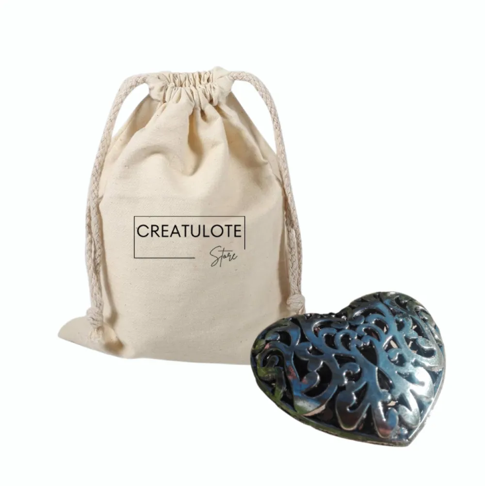 Discount Creatulote Colgante Llamador de Ángeles con Cascabel en forma de corazón calado 45 x 40 mm