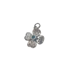Colgante mini cruz o trébol con ojo turco con circonitas
