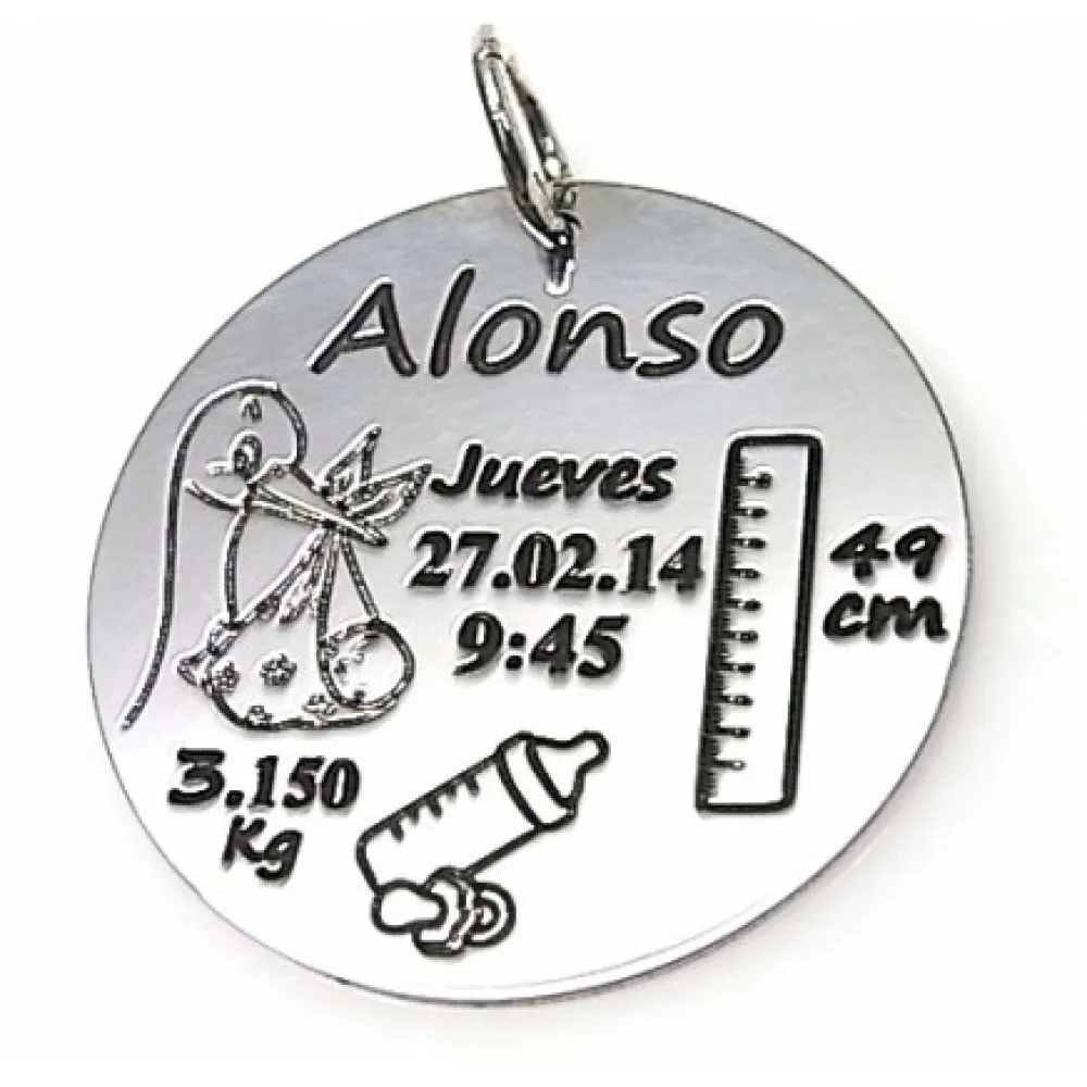 Discount Colgante Nacimiento Personalizado De Plata De Ley
