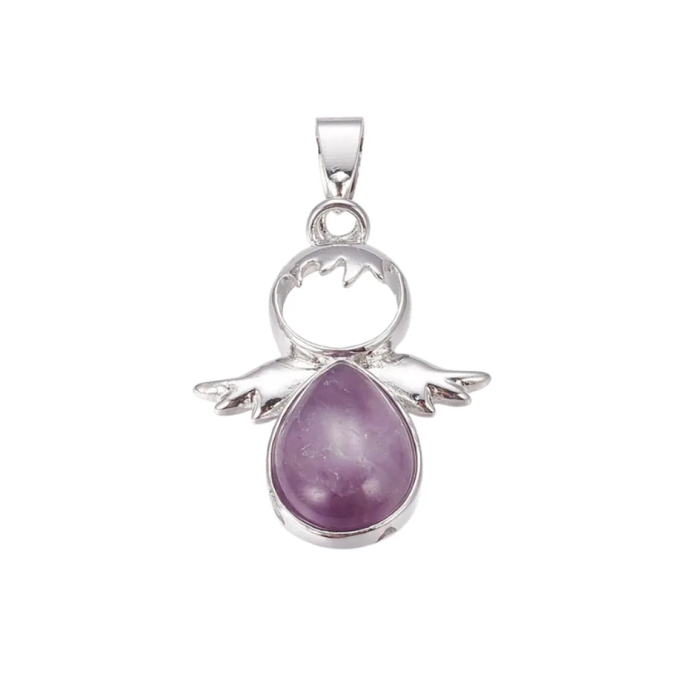 Clearance Creatulote Colgante Ángel con Amatista de 15 - 20 mm aproximados