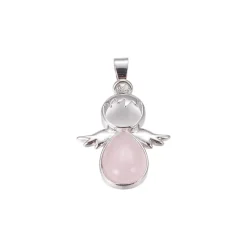 Online Creatulote Colgante Ángel con Cuarzo Rosa de 15 - 20 mm aproximados