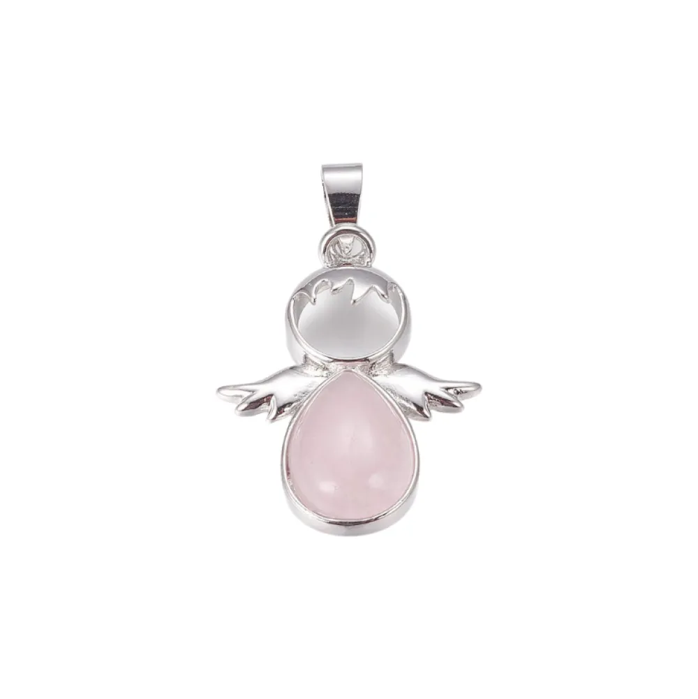 Online Creatulote Colgante Ángel con Cuarzo Rosa de 15 - 20 mm aproximados