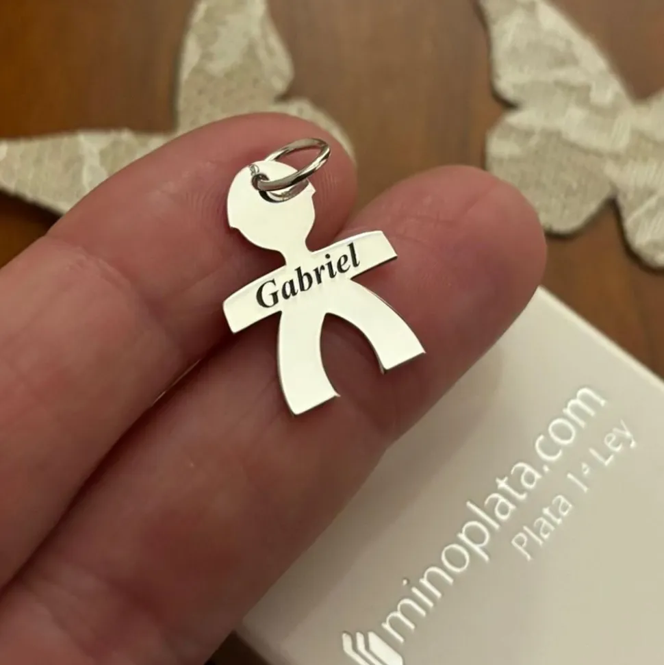 Colgante Niño Con Nombre De Plata