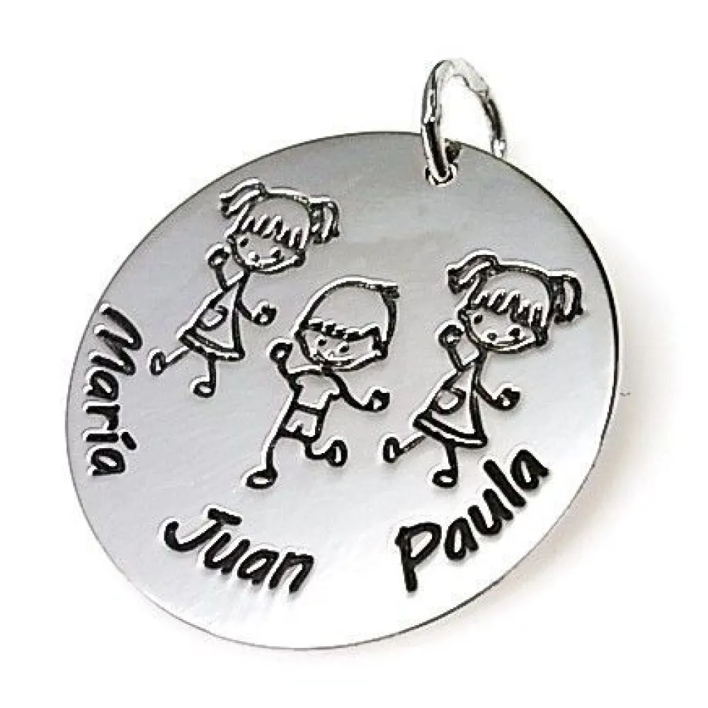 Colgante Nombres Y Niños De Plata De Ley