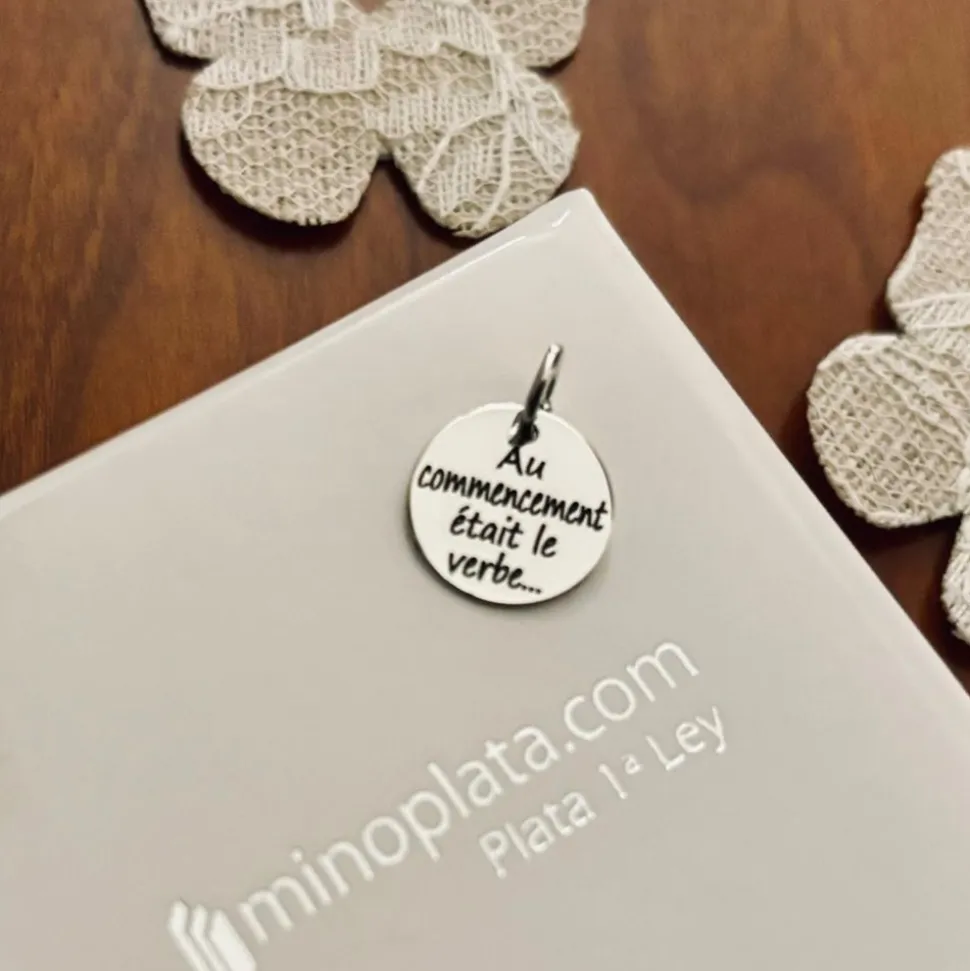 Colgante Personalizado Con Nombre O Palabra De Plata 12 Mm.