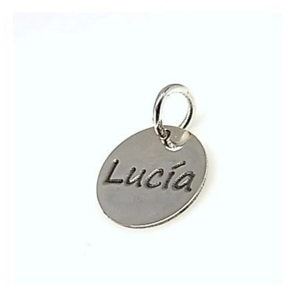 Colgante Personalizado Con Nombre O Palabra De Plata 12 Mm.