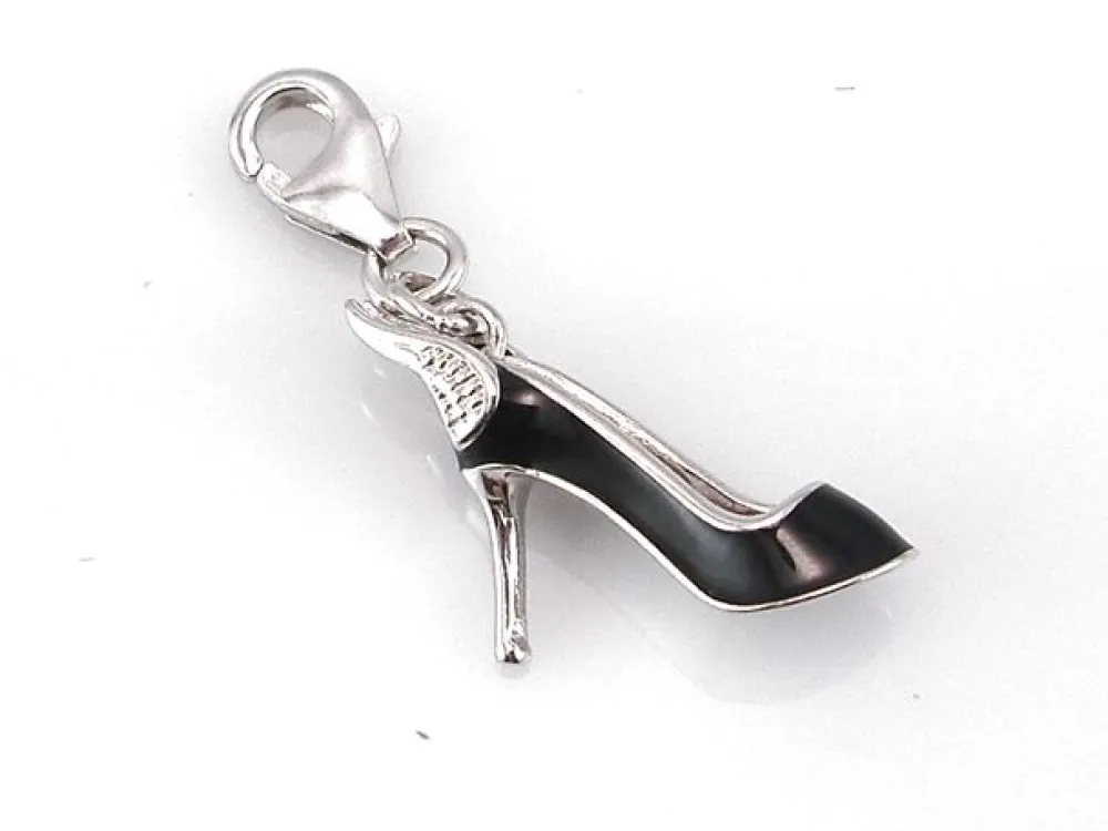 Hot Colgante Plata Y Esmalte Zapato Noche