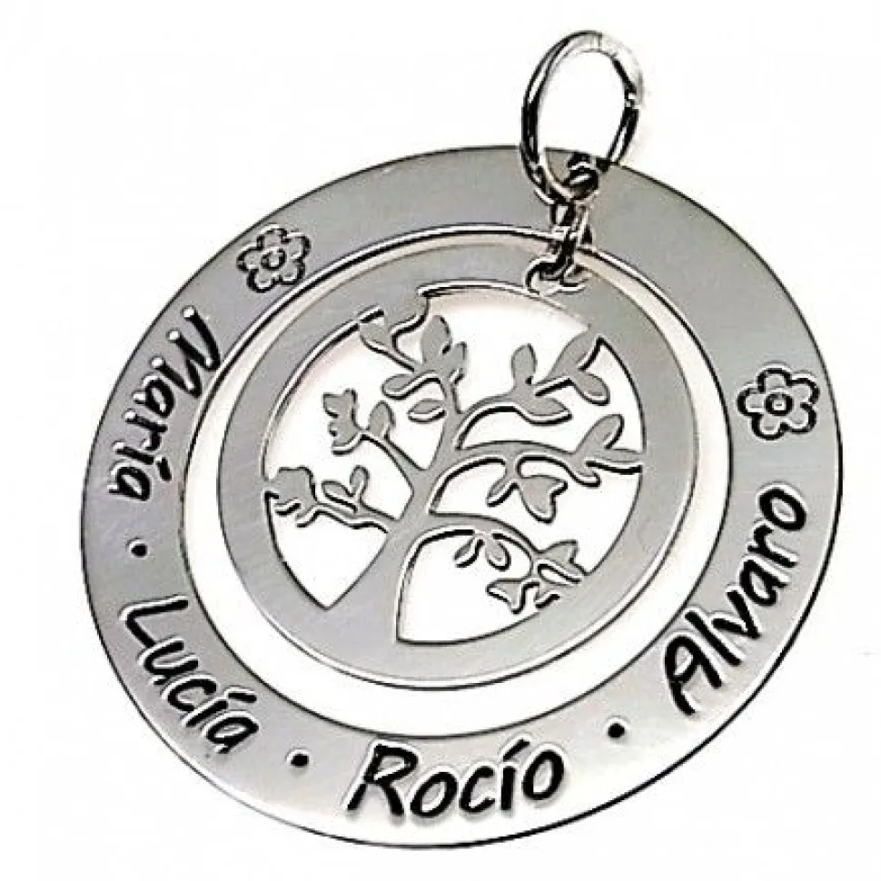 Colgante Árbol De La Vida Con Nombres De Plata