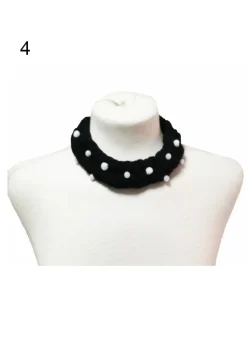 Collar artesanal mujer de tejido elástico