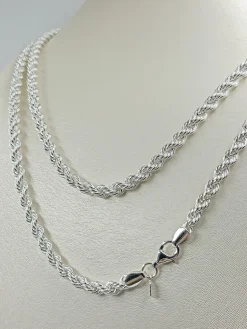 Collar Cordón 5 mm Plata de Ley 925