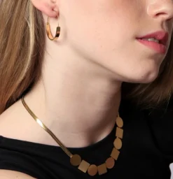 Hot Eriety Jewels Collar de Acero con diseño de círculos y cuadrados