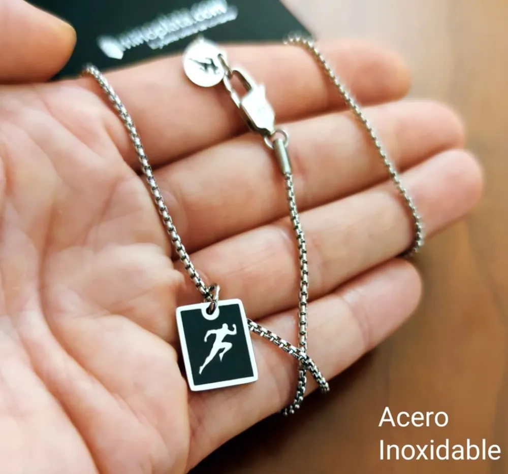Online Collar De Acero Inoxidable Placa Corredor Atletismo
