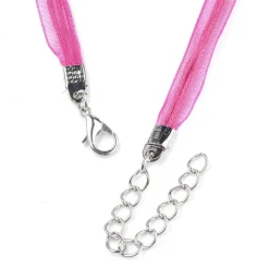 Collar de organza rosa con cierre regulable 50 cm