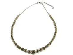 Collar De Plata Y Rodio Negro Con Circonitas Coffee