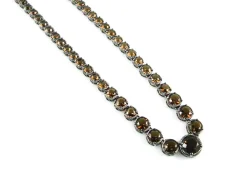 Collar De Plata Y Rodio Negro Con Circonitas Coffee