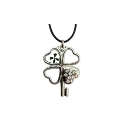Collar Llave del Trébol de 4 hojas de la Suerte