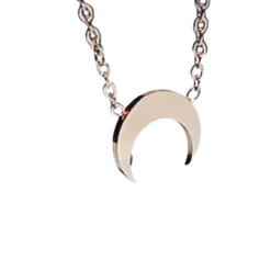 Online Hhedderich Collar Media Luna Acero Baño Oro