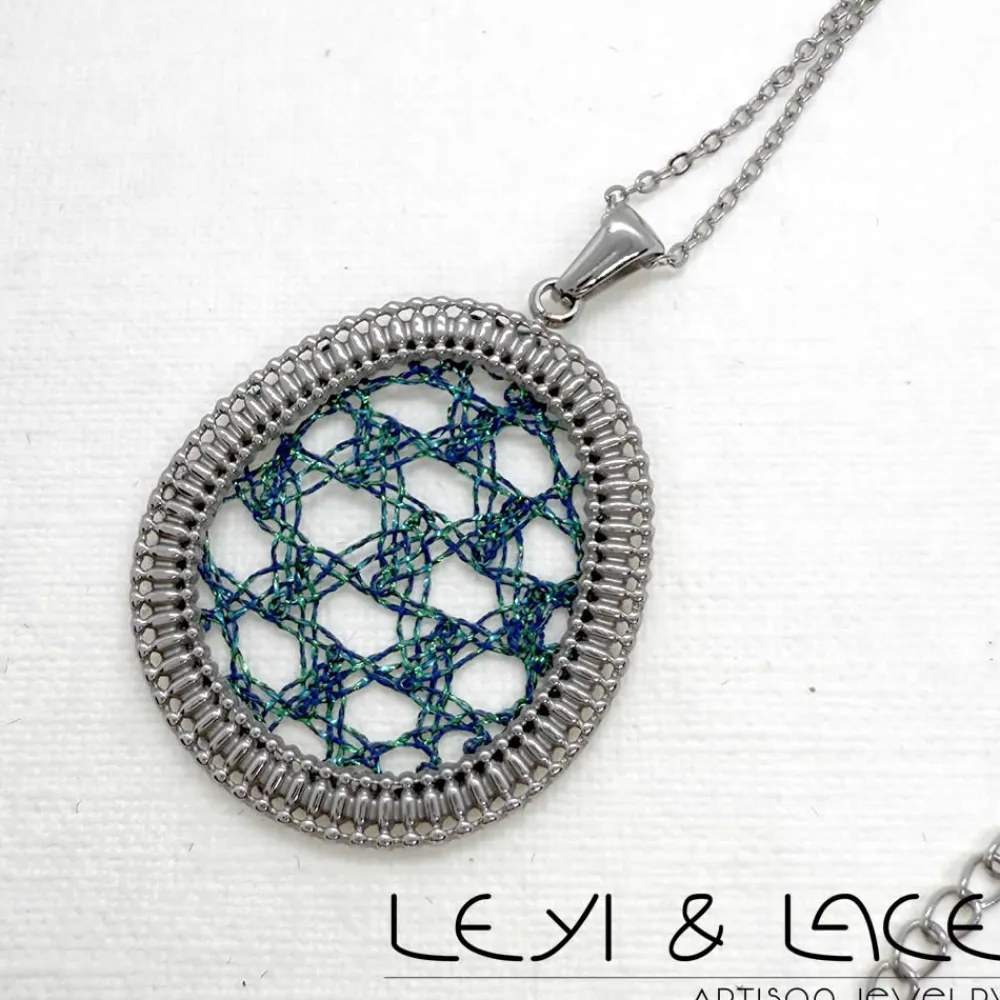 Sale Leyi & Lace Collar Ovalado Turquesa