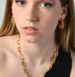 Collar unisex de acero con eslabones