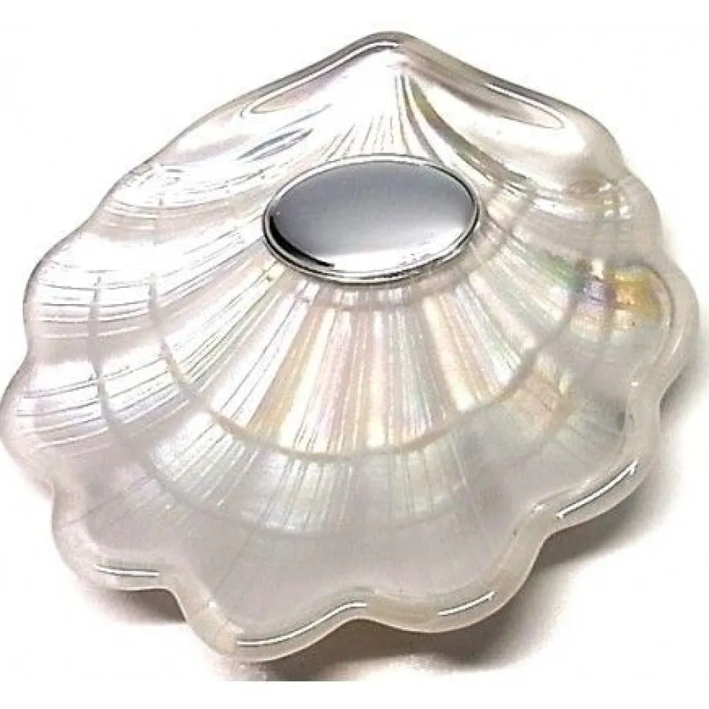 Hot Concha Bautismal De Cristal Y Plata De Ley