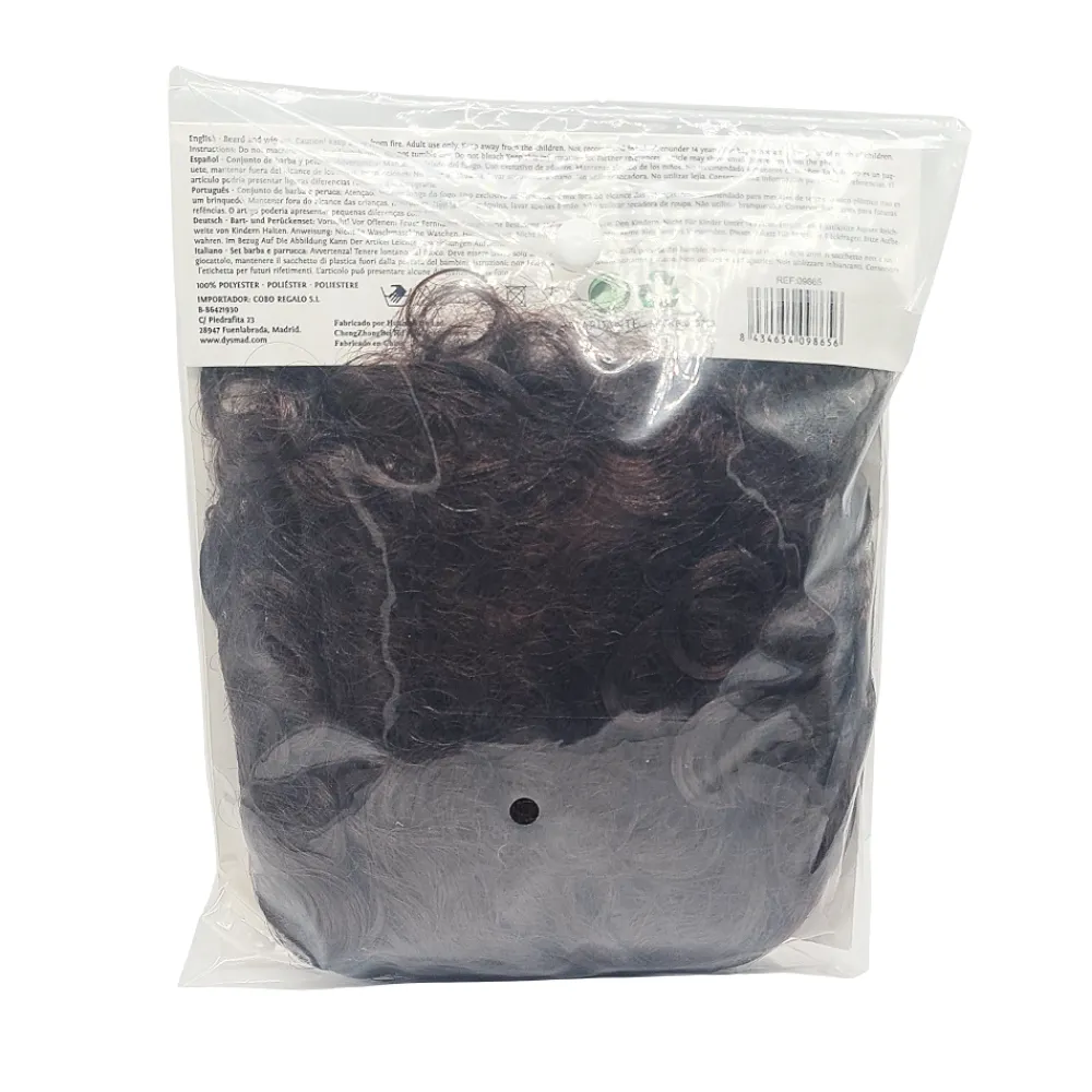 Hot Dysmad Conjunto Barba y Peluca Marrón de Rey Mago
