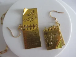 Conjunto collar y pendientes '' I Love You''