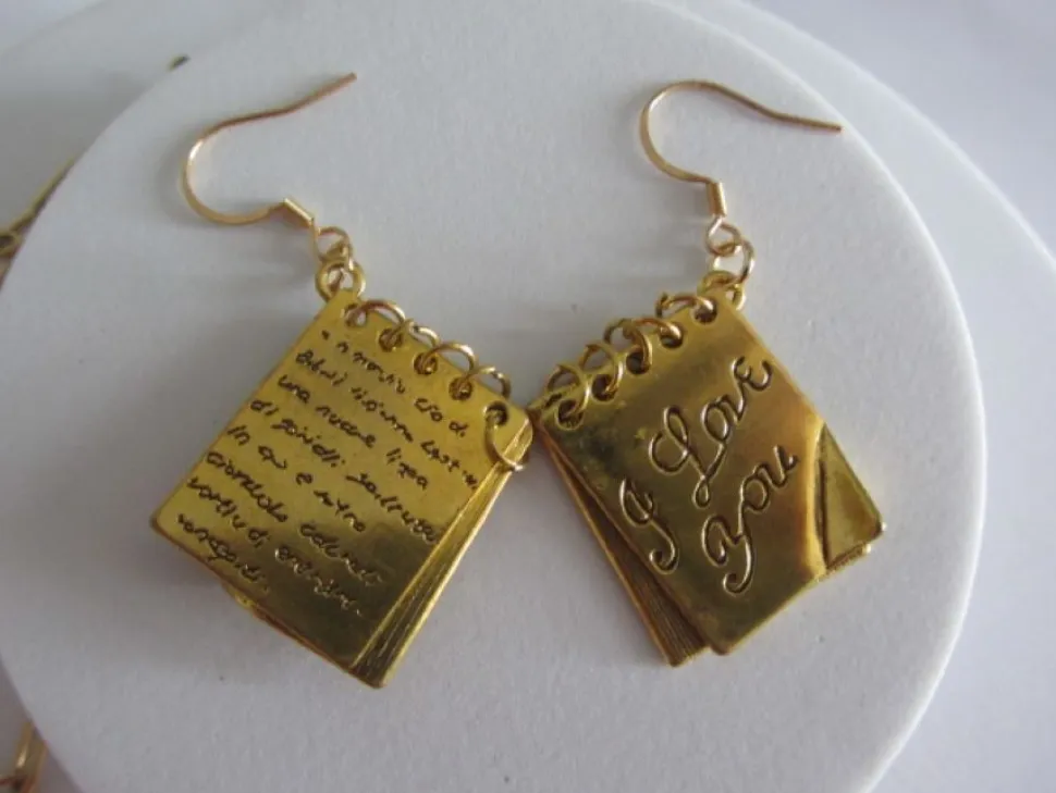 Conjunto collar y pendientes '' I Love You''