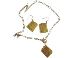 Conjunto collar y pendientes '' I Love You''