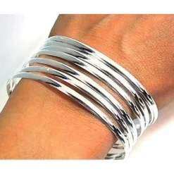 Best Conjunto De 7 Pulseras De Plata De Ley Semanario 3Mm Y 55M (Talla Xs)