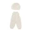 Conjunto de punto Peto y gorro blanco (40cm)