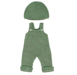 Discount Miniland Conjunto de punto Peto y gorro verde (38cm)