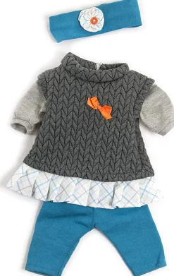 Conjunto entretiempo gris y azul con diadema (38 cm)