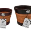 Sale Cerámica Rambleña Conjunto Macetas de barro - 20x20x17 cm + 17x17x14 cm - Araña-Nogal