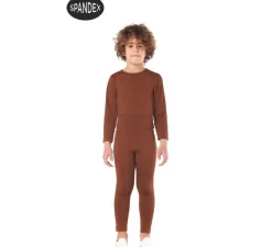 Sale Conjunto Maillot Spandex en 2 piezas color Marron para niños