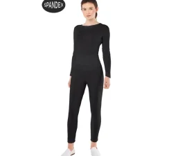 Conjunto Maillot Spandex en 2 piezas color Negro para mujer