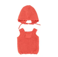 Conjunto punto Pichi y capota coral (32cm)