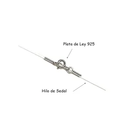 Sale Cordón Hilo De Sedal Con Cierre De Plata De Ley 40 Cm.