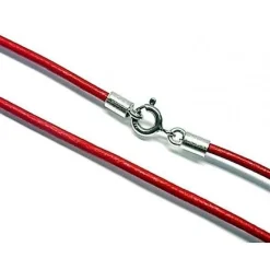 Online Cordon De Cuero Rojo Y Plata De Ley 40 Cm.
