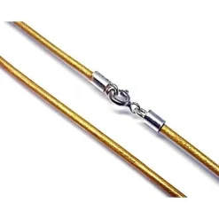 Cordon Dorado De Cuero Y Plata De Ley 40 Cm.