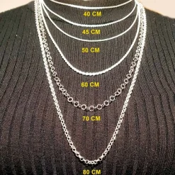 Best Cordon En Piel Azul Claro Y Plata De Ley 40 Cm.