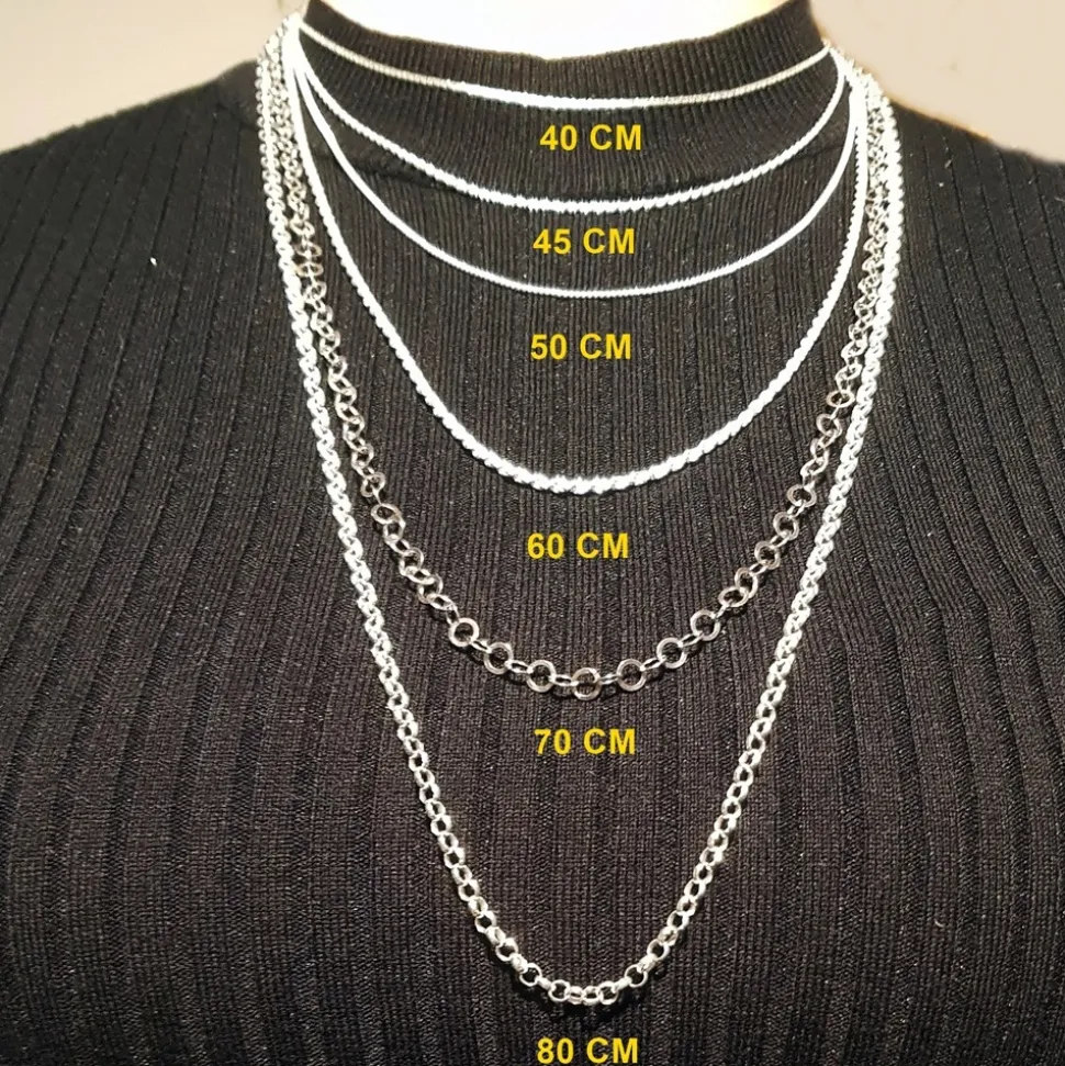Cordon Salomonico De Plata De Ley Macizo De 60 Cm. Y 1,8 Mm.