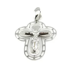 Cruz Calada De Plata De Ley Rodiada