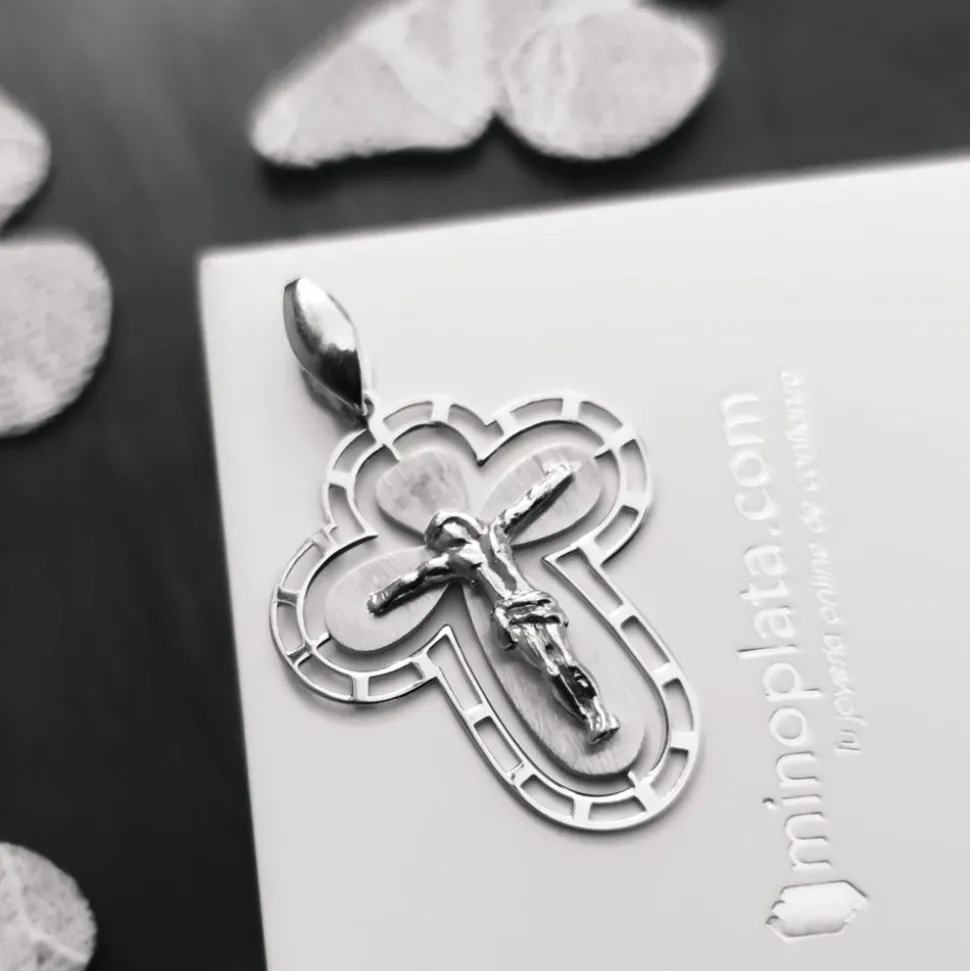 Cruz Calada De Plata De Ley Rodiada