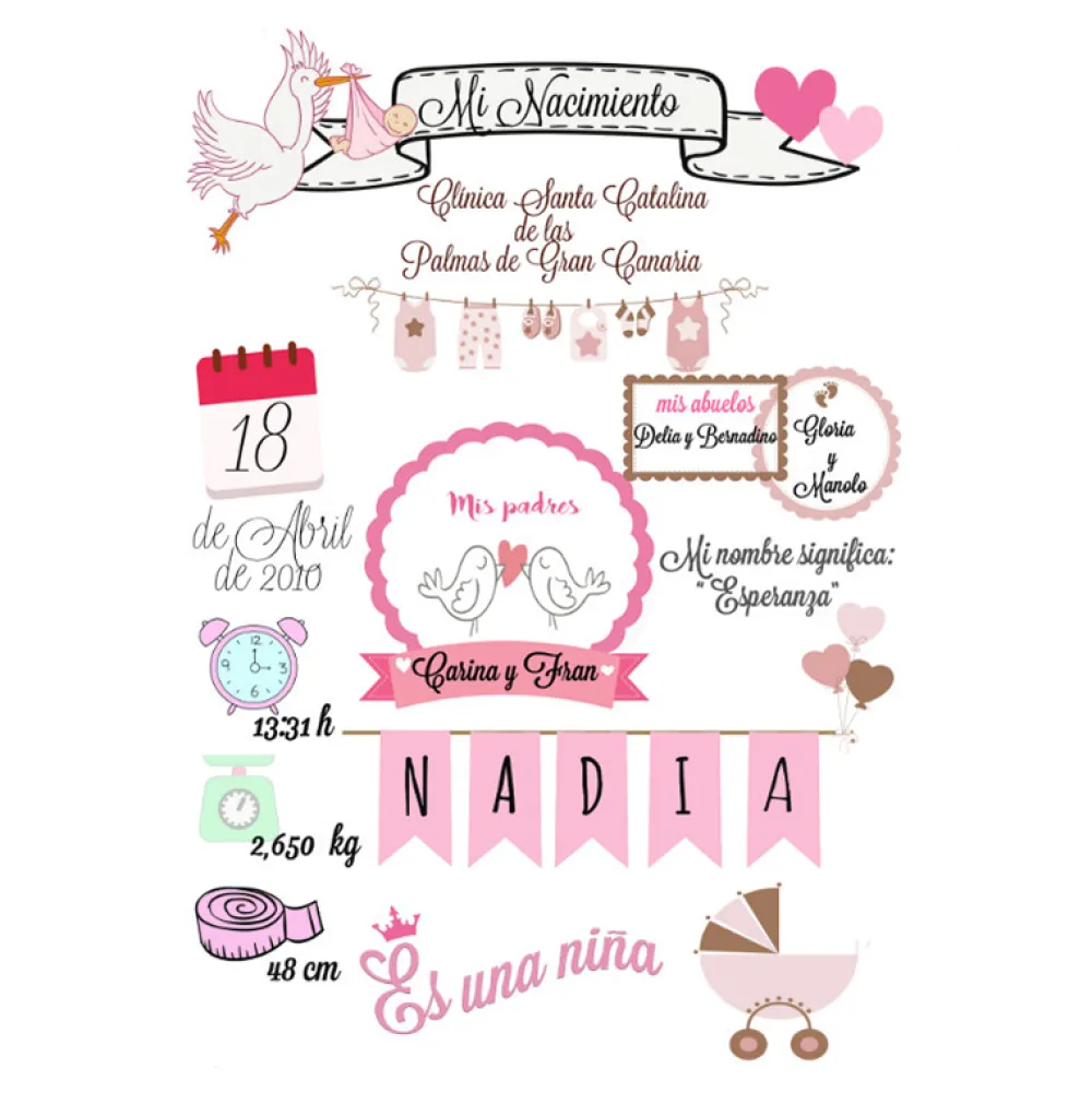 New Tape Pink Cuadro nacimiento lienzo