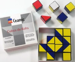 Outlet Espacio Logopédico Cubos de Kohs. 16 Cubos de plástico blancos, rojos, azules y amarillos