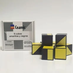 Cubos de plástico amarillos y negros (9 unidades)