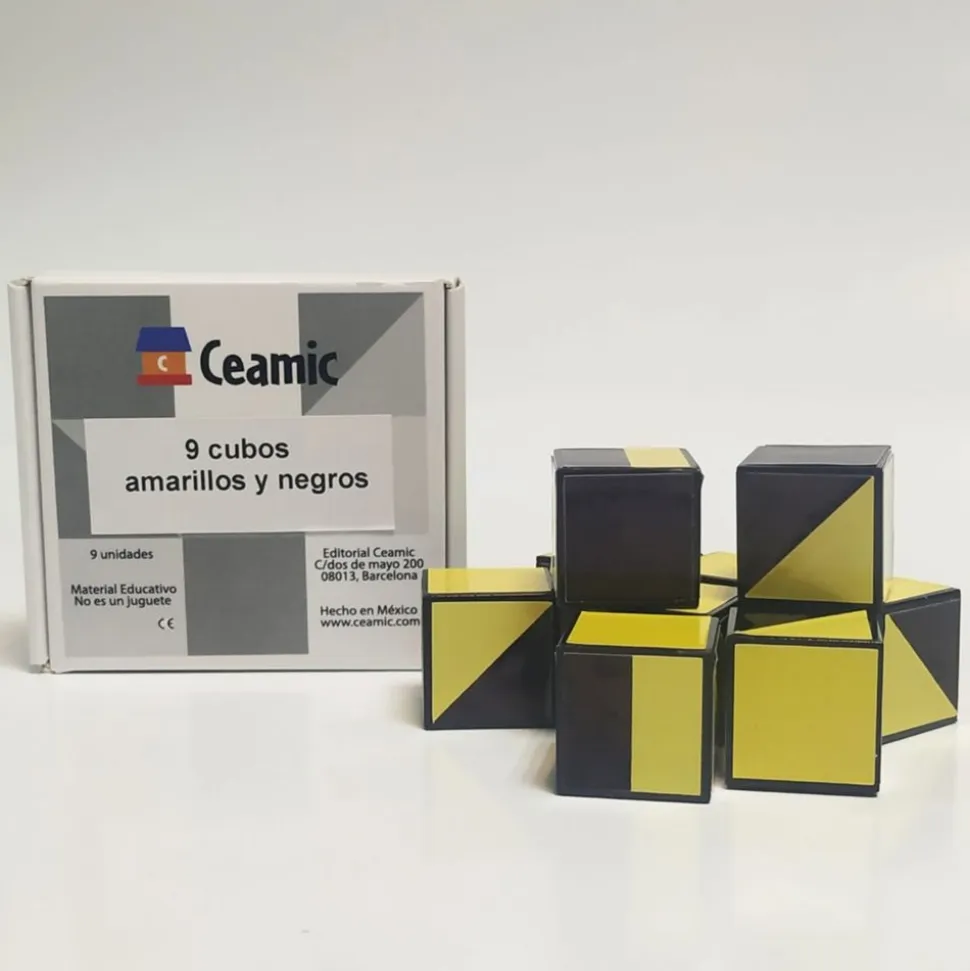 Cubos de plástico amarillos y negros (9 unidades)